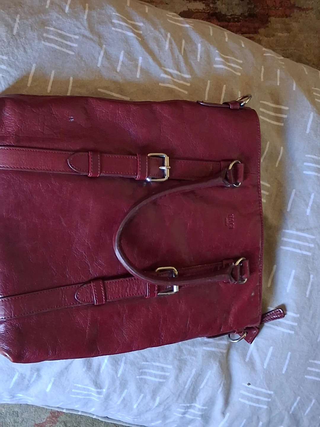 Red Leather Tote Bag - photo 3