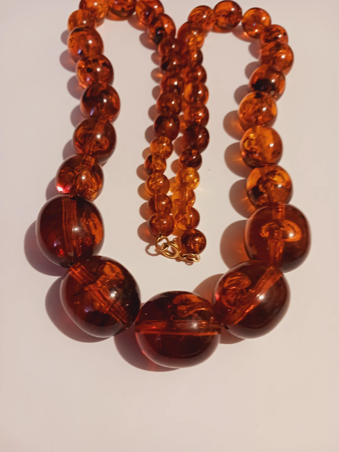 Chunky Amber Lucite Graduated Necklace - photo 2