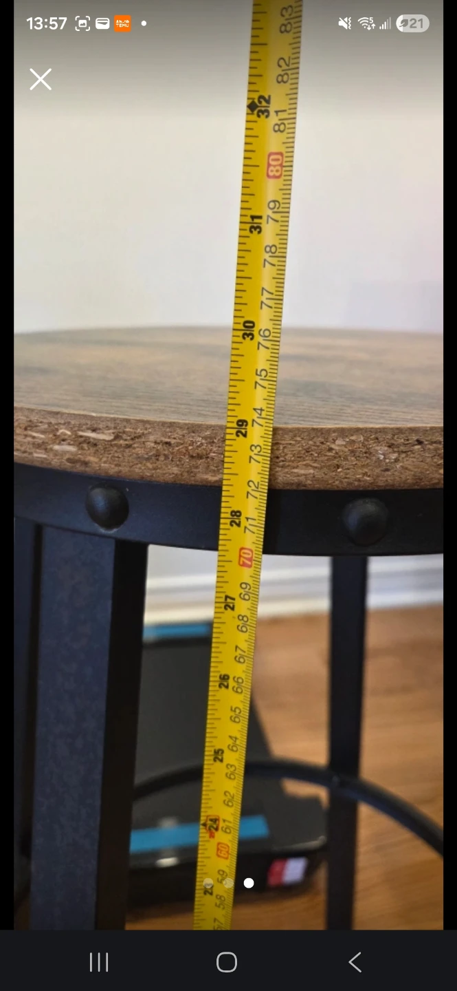 Set of 2 Bar Stools - Rustic Wood Top - photo 3