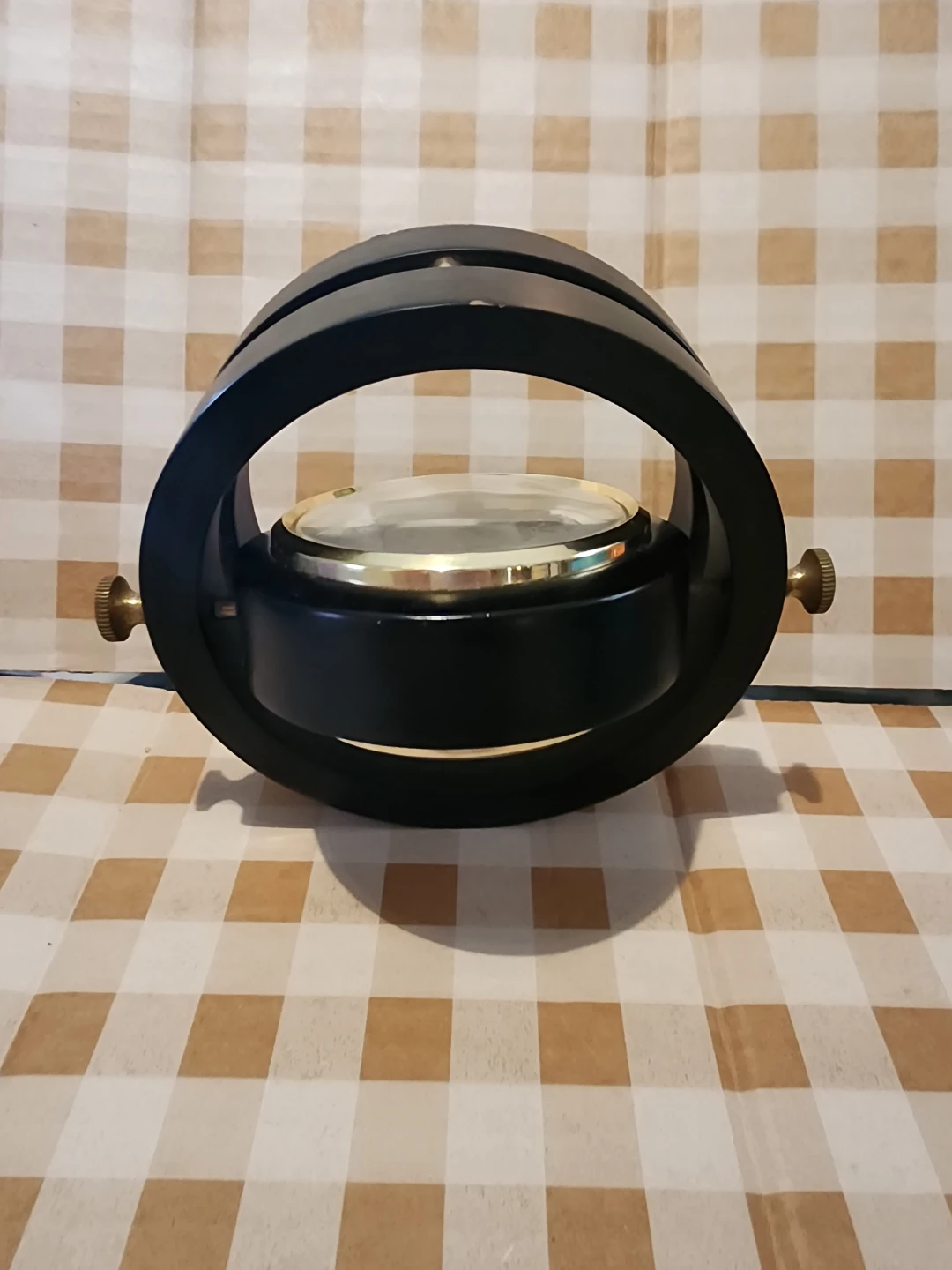 Black and Gold Rotating Desk Clock with Photo Frame - photo 3