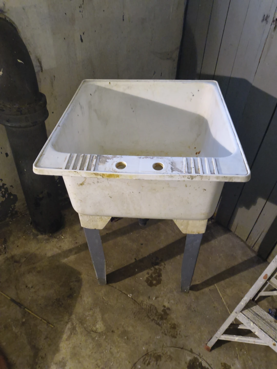 White Utility Sink with Legs