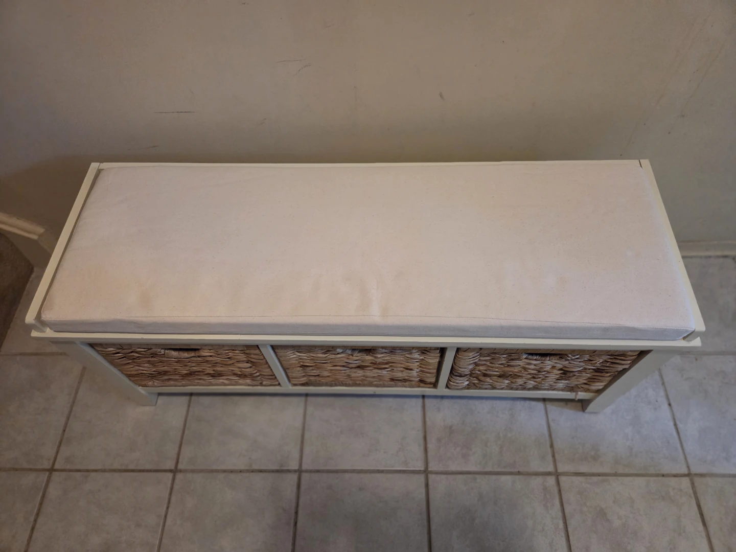Storage Bench with 3 Wicker Baskets - photo 3