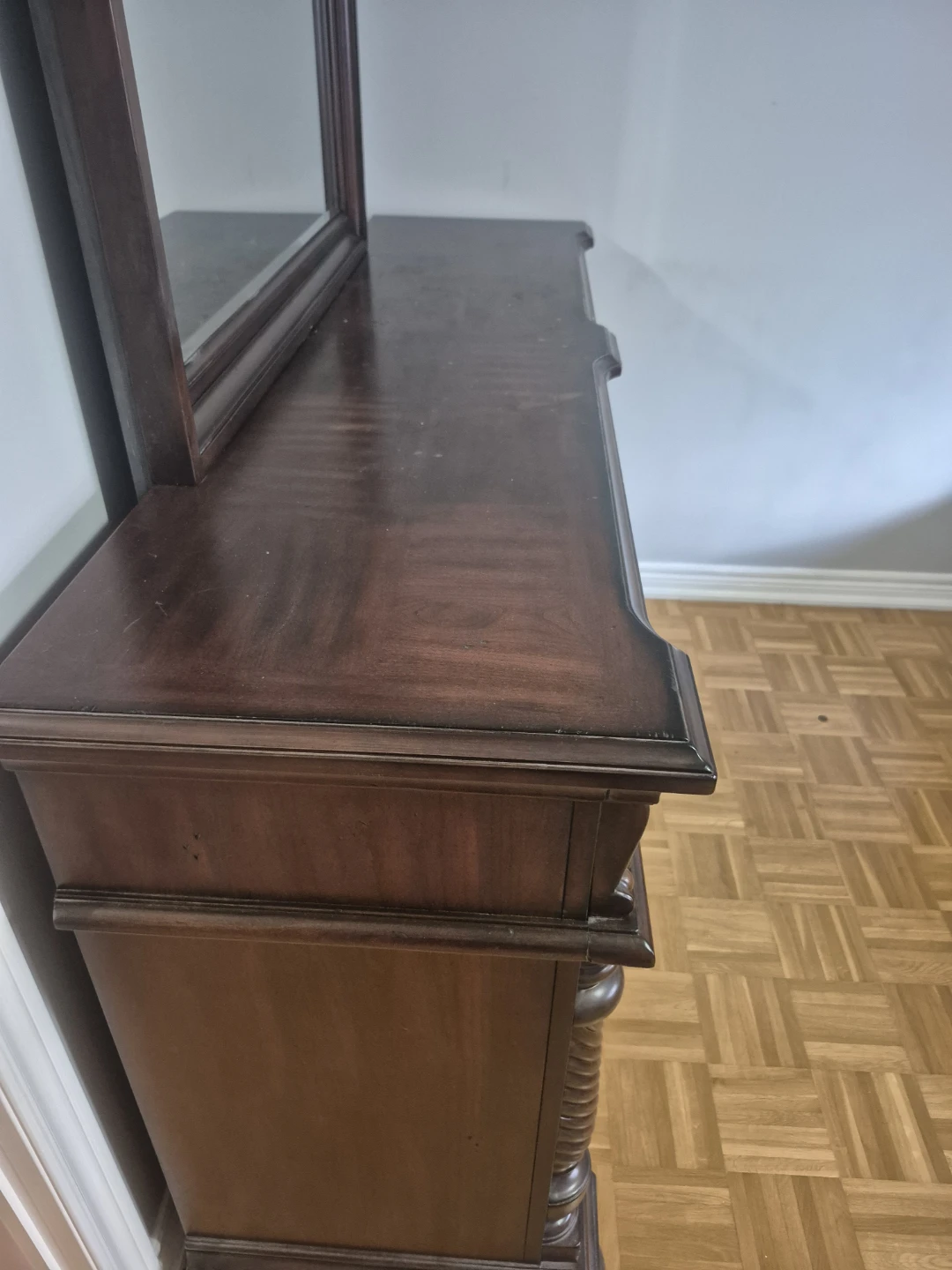 Dark Wood Dresser with Mirror - photo 4