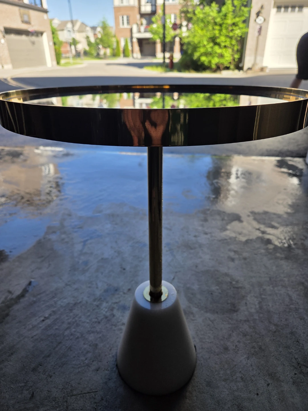 Gold Accent Round Side Table
