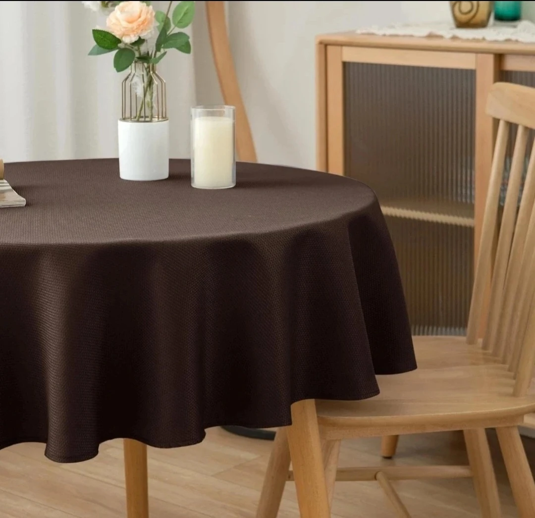 Biscayne Bay Fabric Tablecloth - 70" Round Brown - photo 2