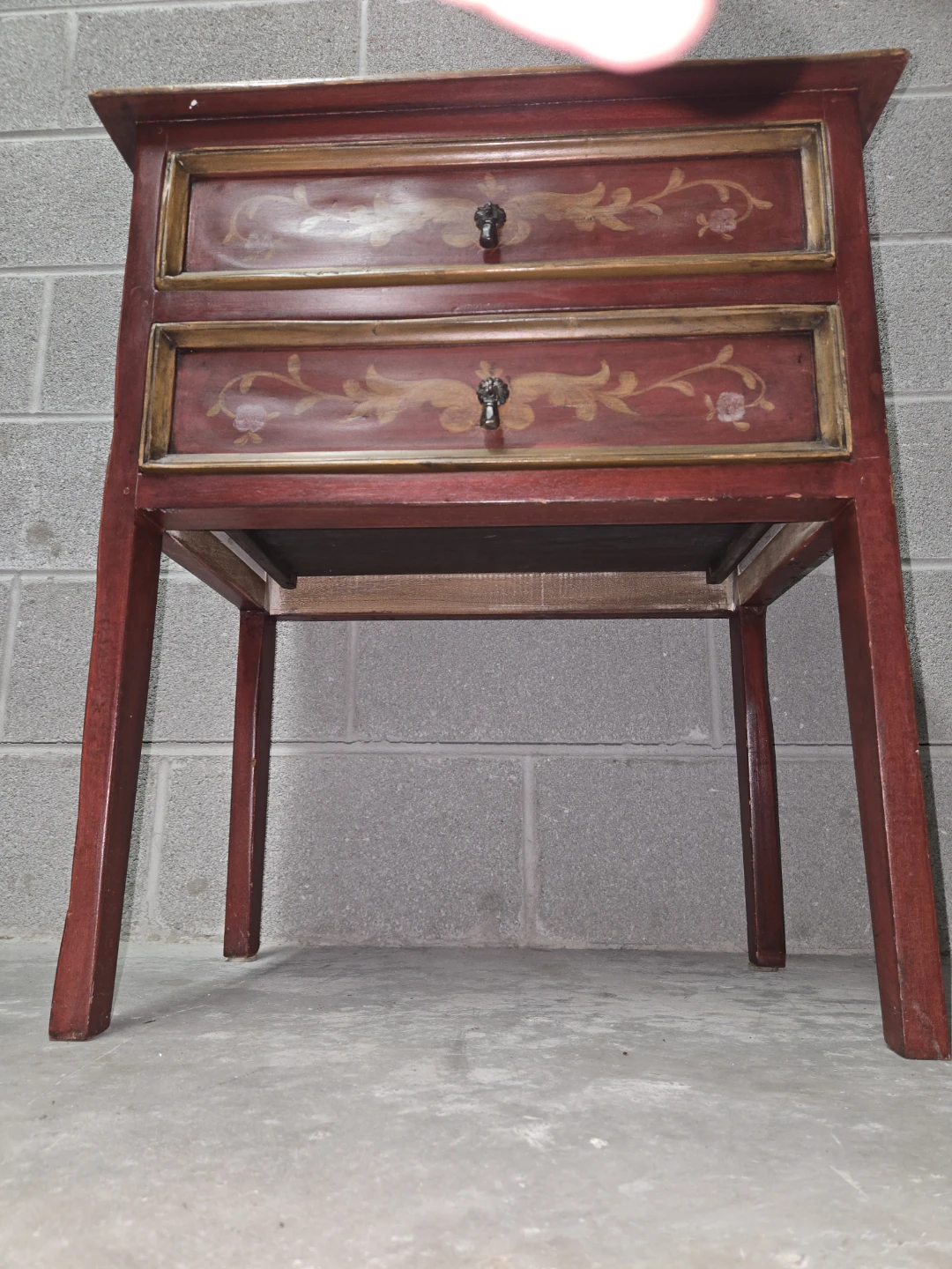 Vintage Red Two-Drawer Side Table - photo 5