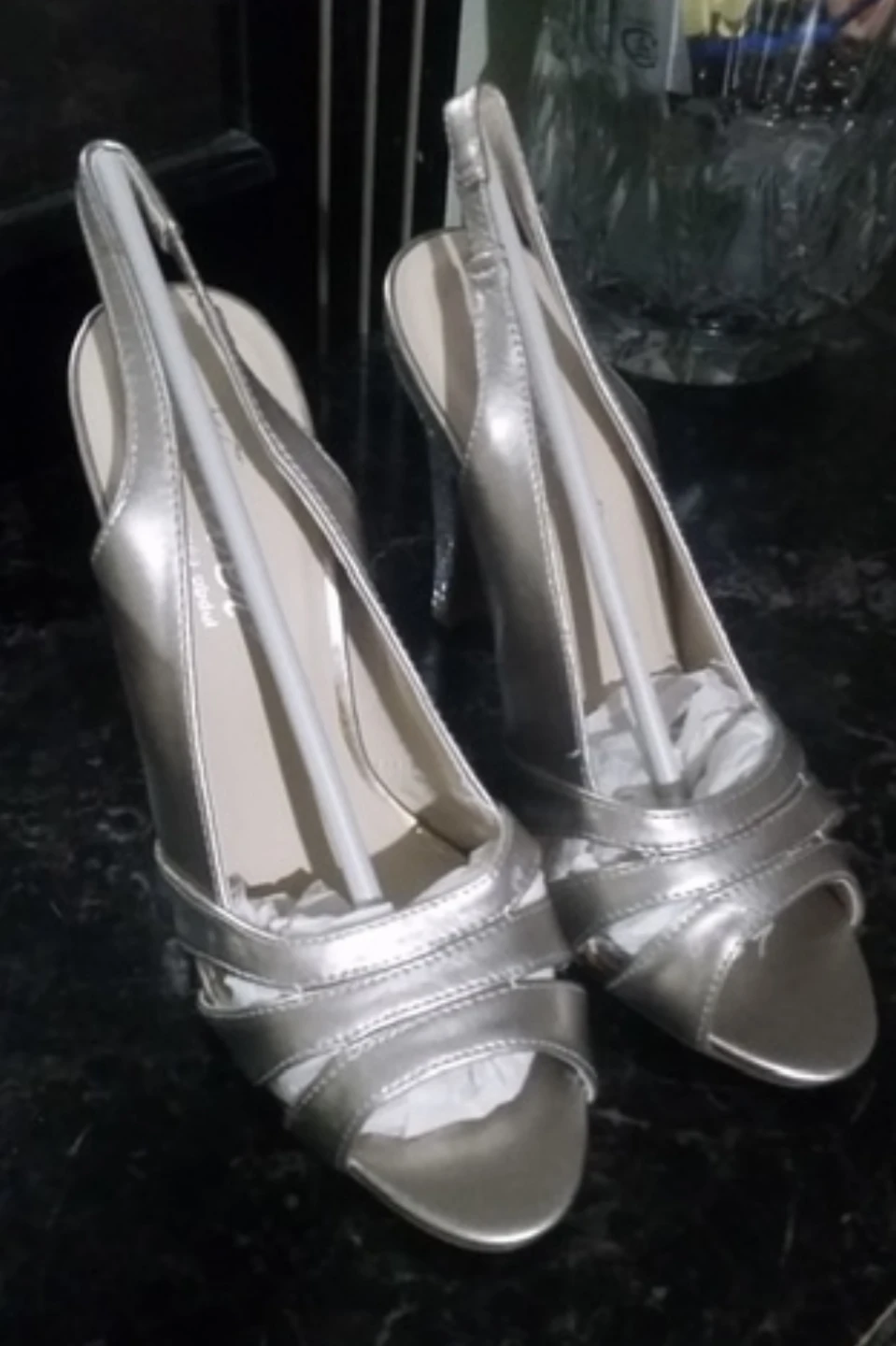 Forever Selected by Paula Abdul Silver Slingback Heels
