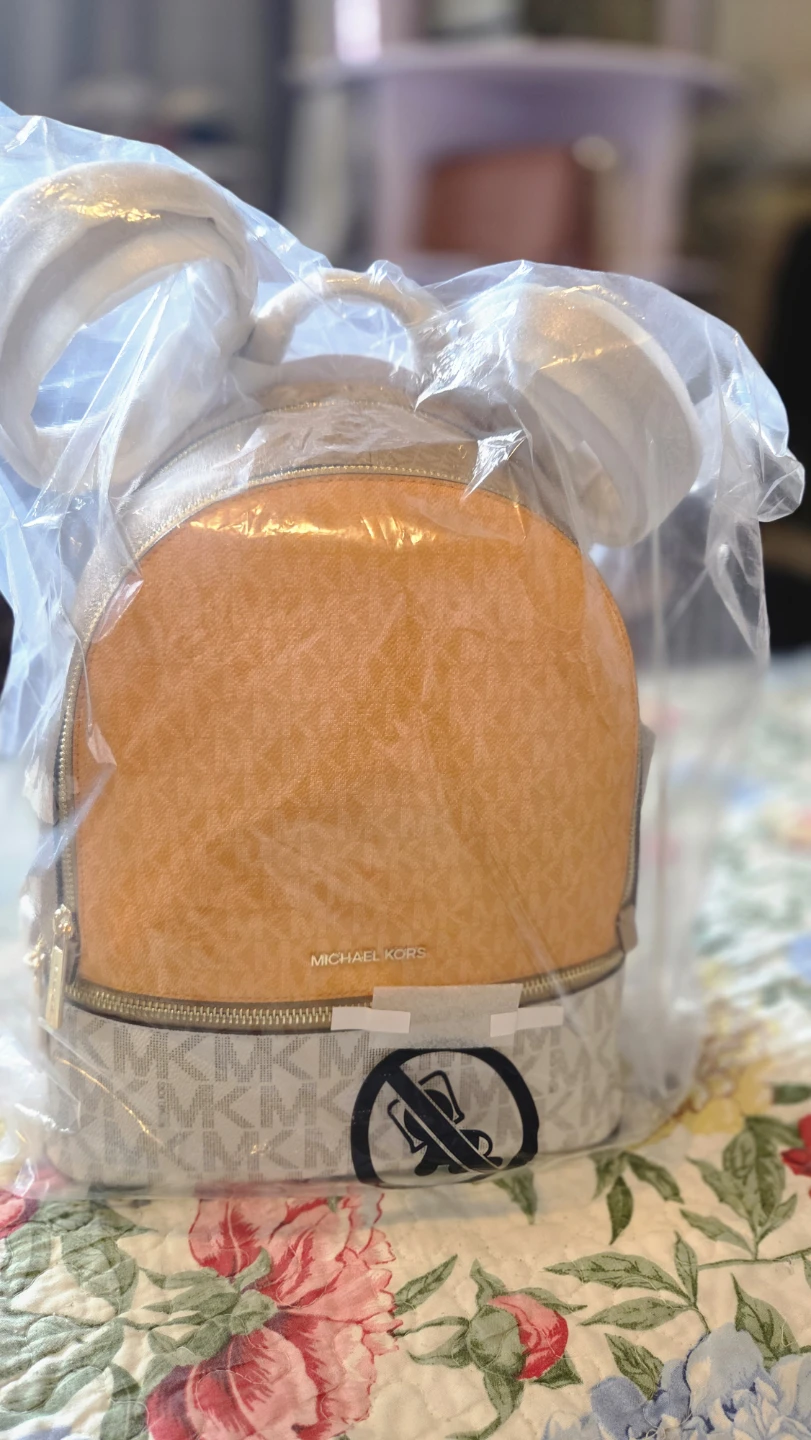 Michael Kors Backpack - Orange Logo Print