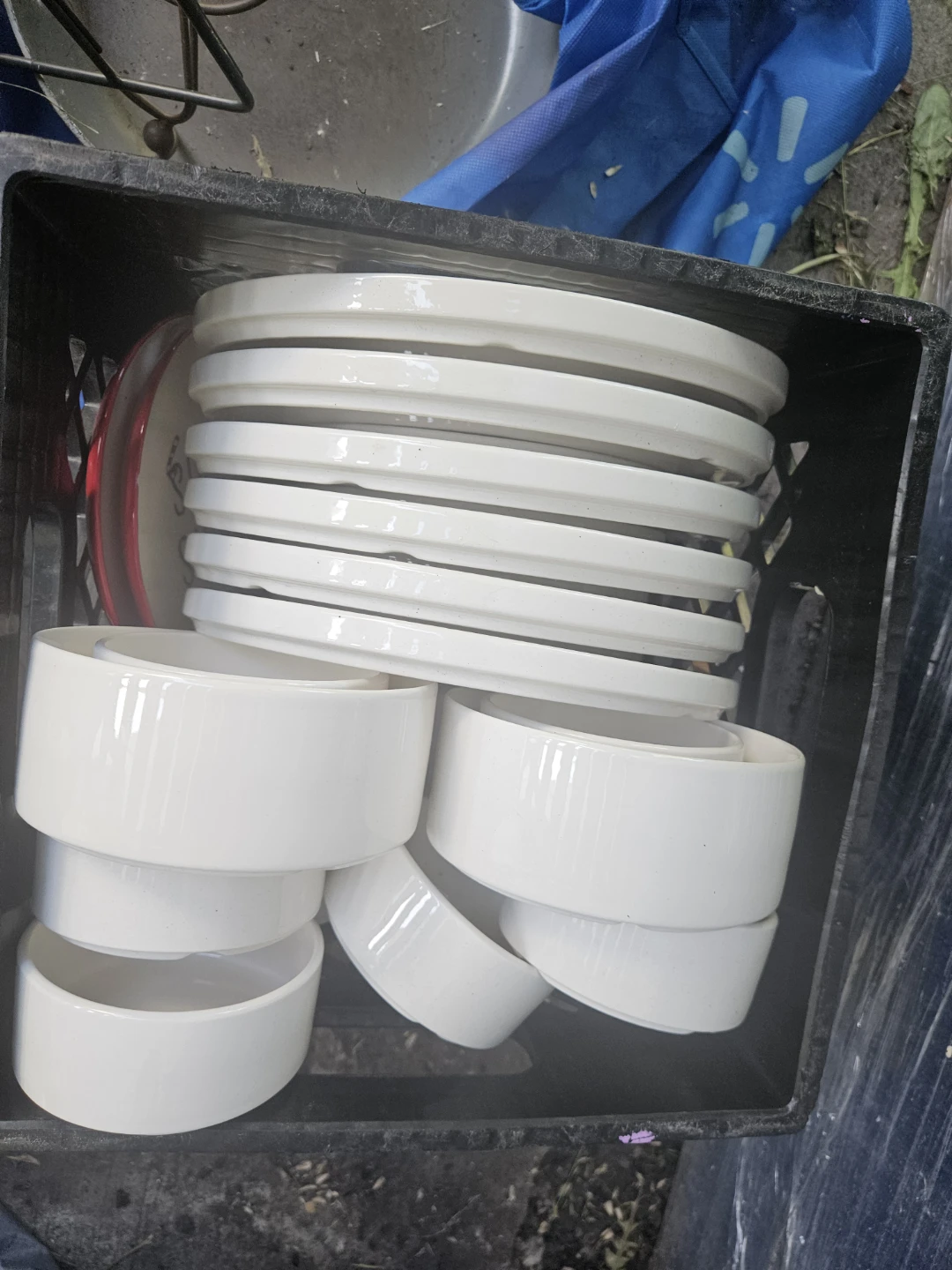 White Ceramic Bowls and Plates Set