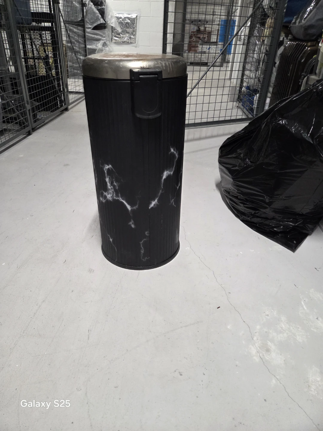 Black and White Marble Pedal Bin