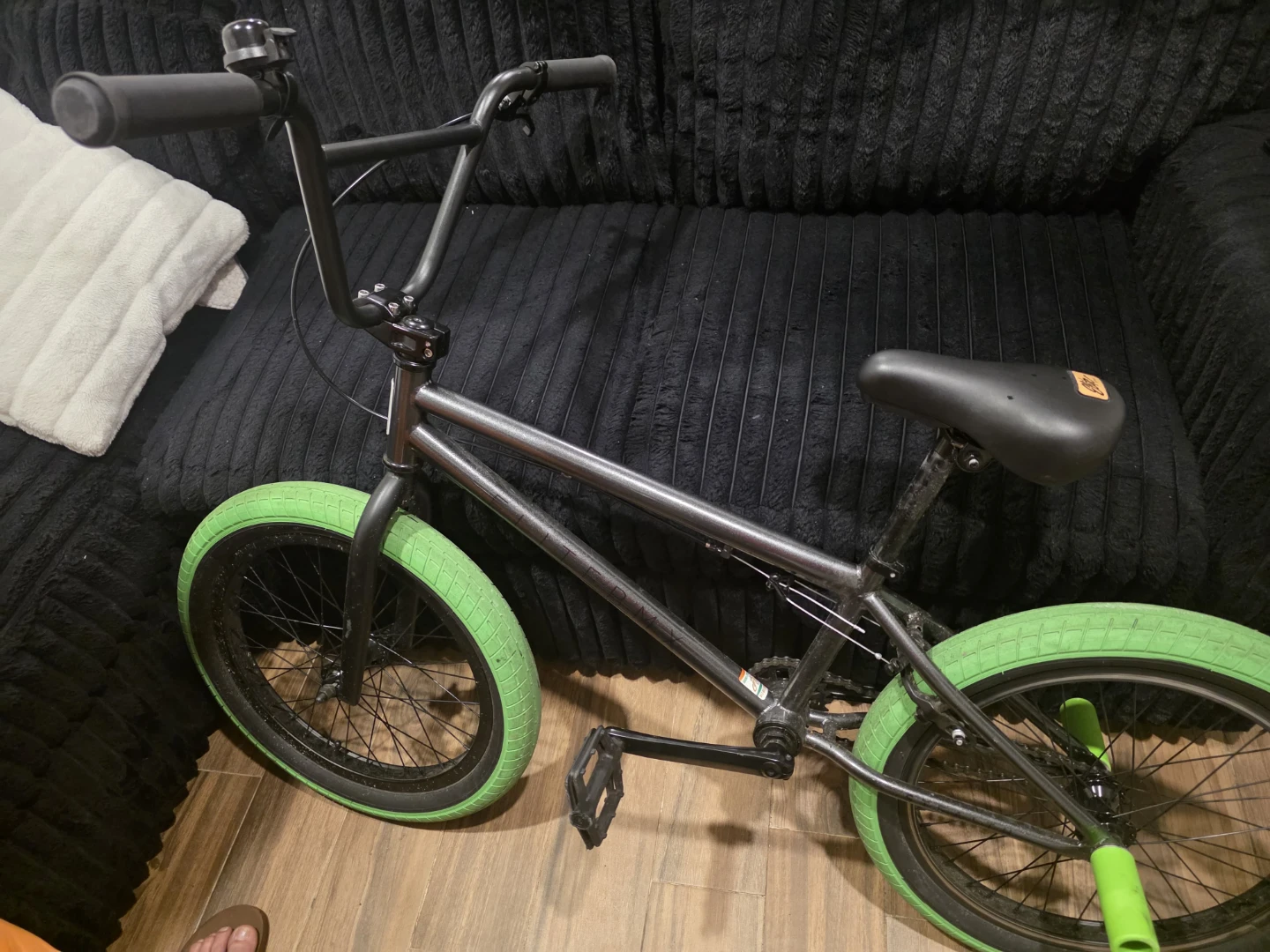BMX Bike - Gray with Green Tires - photo 2