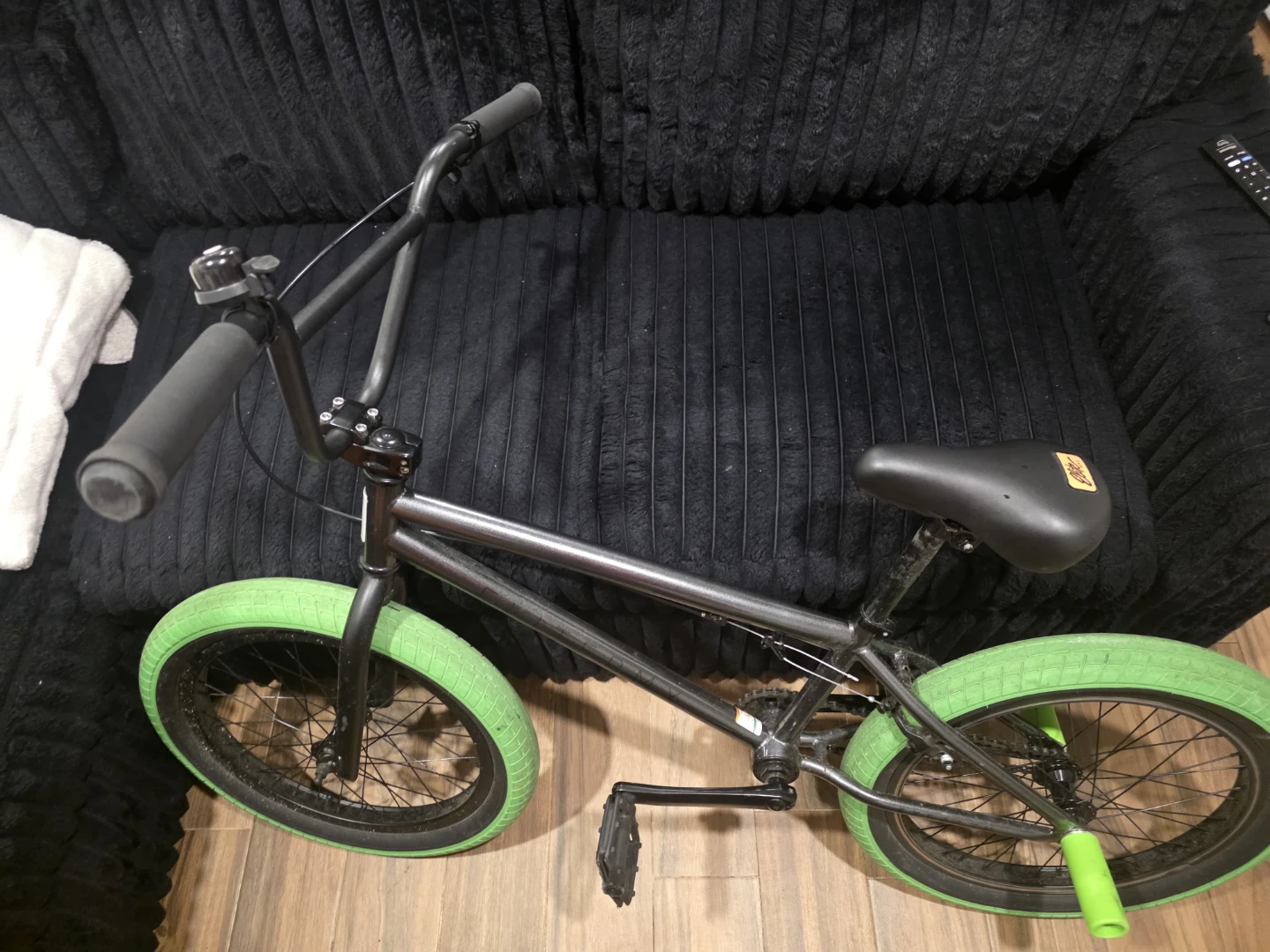 BMX Bike - Gray with Green Tires - photo 3
