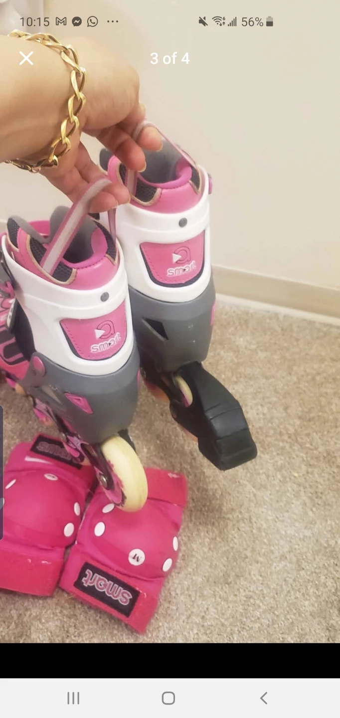 Smart Pink Rollerblades with Protective Gear - photo 2