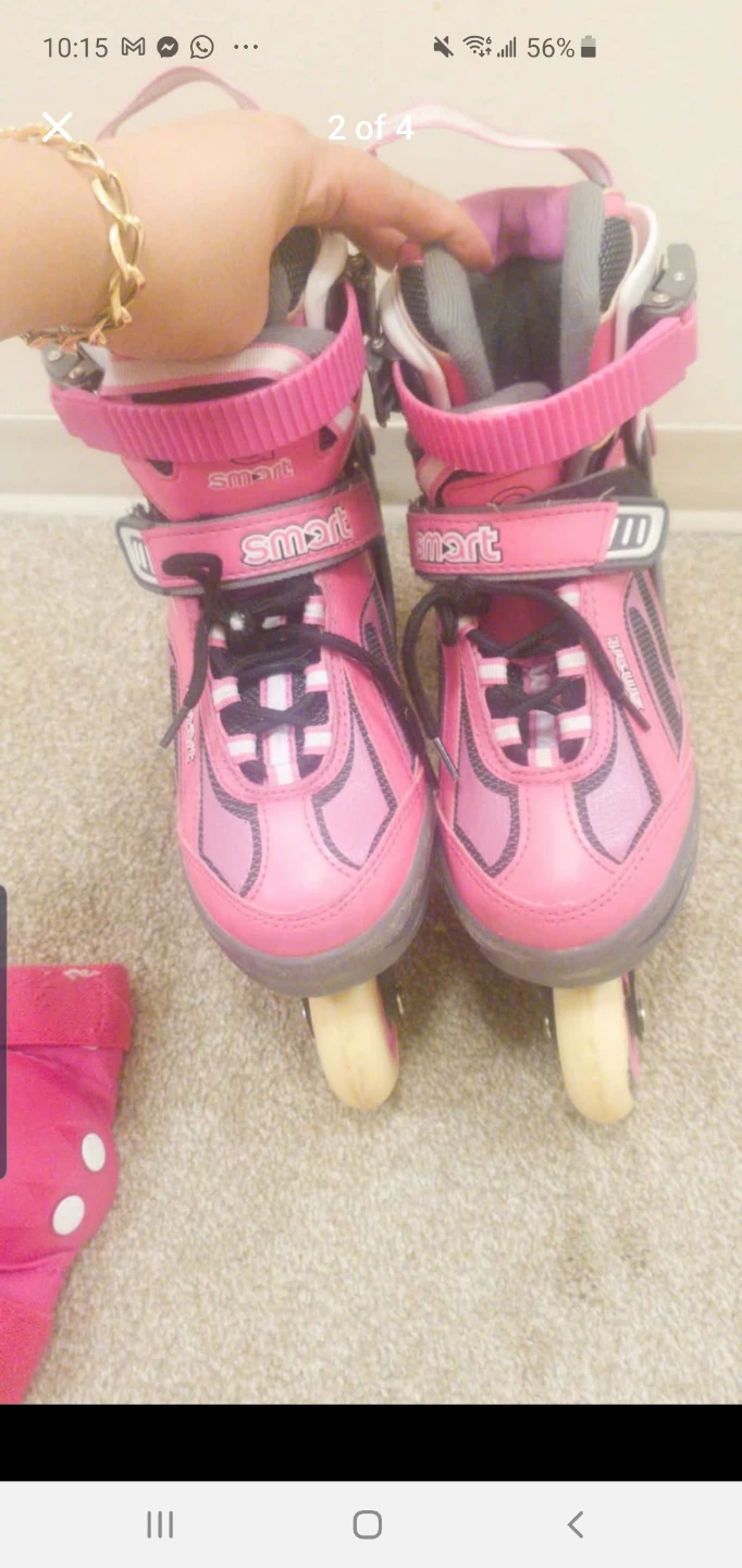 Smart Pink Rollerblades with Protective Gear - photo 3
