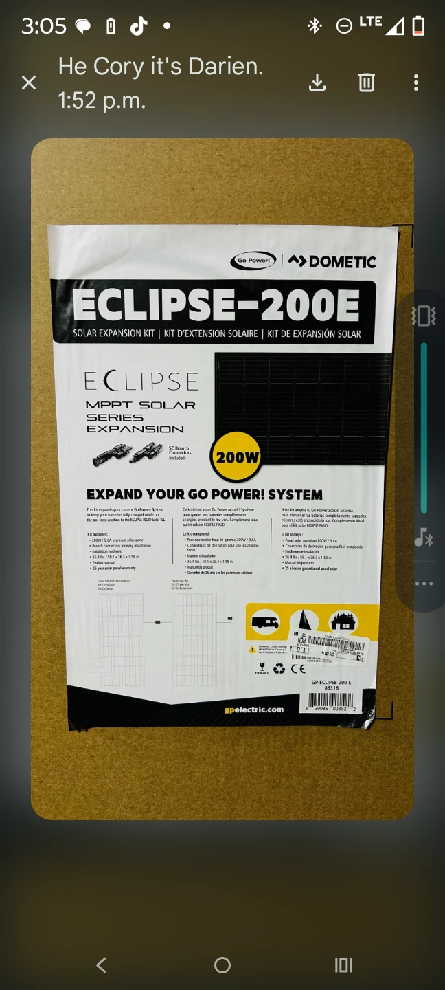 Go Power! Dometic Eclipse 200W Solar Expansion Kit