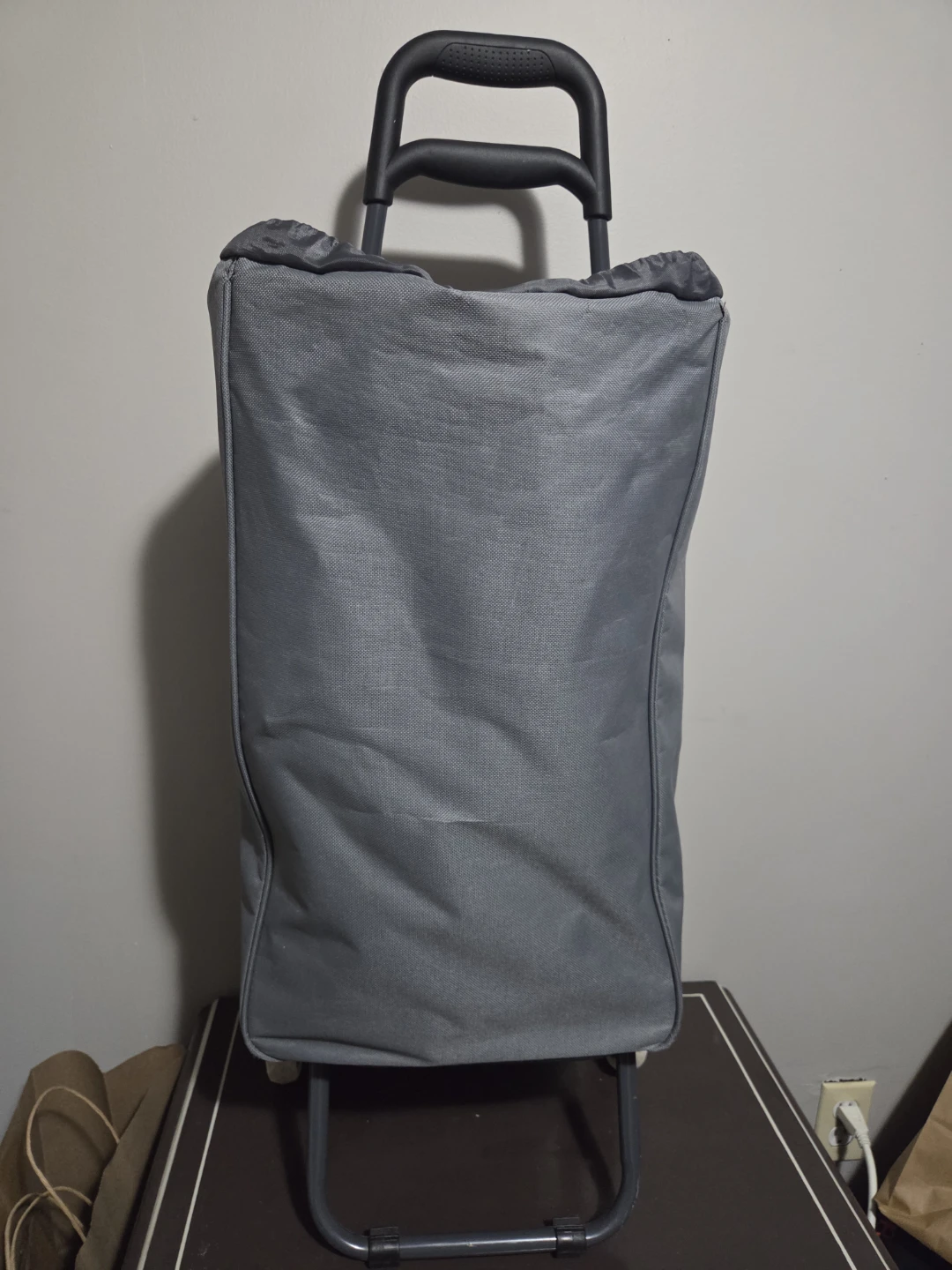 Grey Rolling Shopping Cart