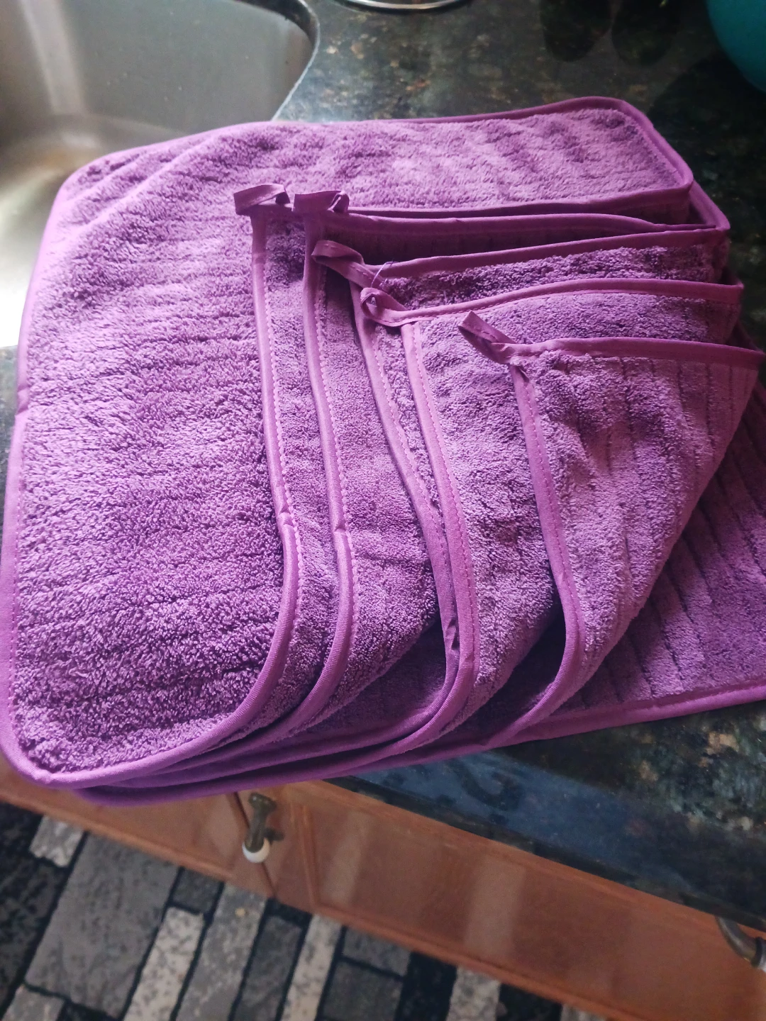 Purple Microfiber Cleaning Cloths (Set of 4)