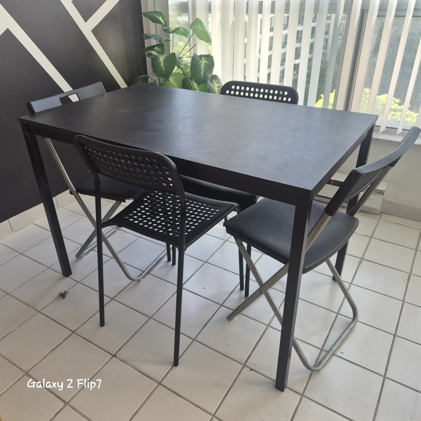Black Dining Table and Chairs Set - photo 2