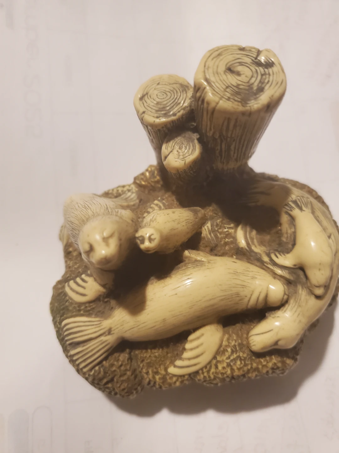 Cook's Gallery Cultured Ivory Seal Figurine