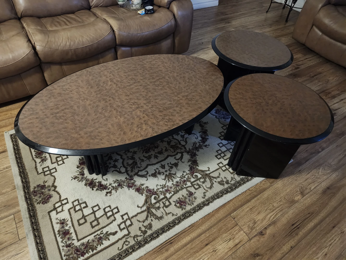 Oval Coffee Table with Matching Nesting Tables - photo 2