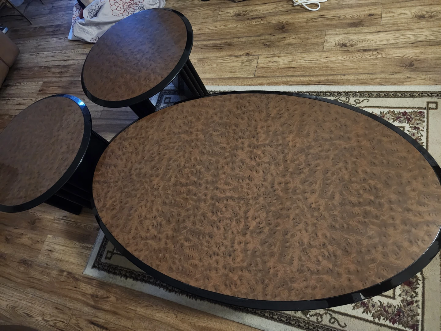 Oval Coffee Table with Matching Nesting Tables - photo 3