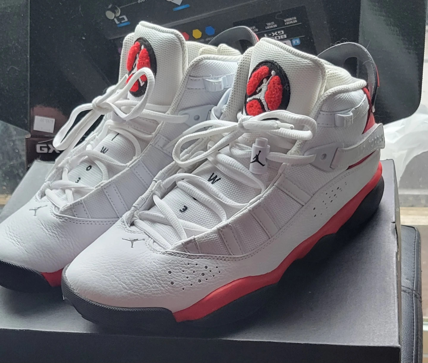 Jordan 6 Rings Sneakers White/Red Size 9.5 - photo 4