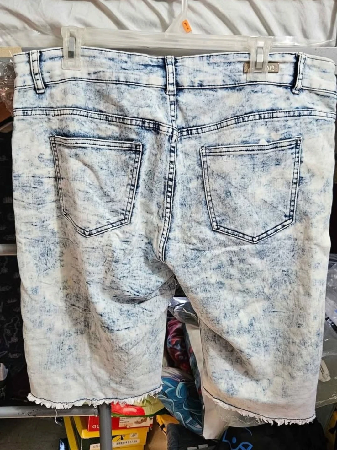 AQ Distressed Acid Wash Denim Shorts - photo 2
