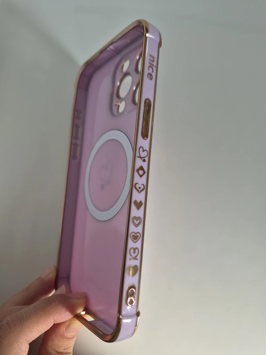 Purple MagSafe Phone Case with Gold Trim - iPhone 14 pro max - photo 3