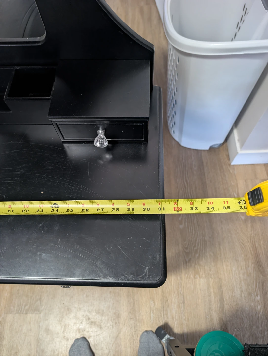 Black Vanity Table with Mirror and Drawers - photo 3