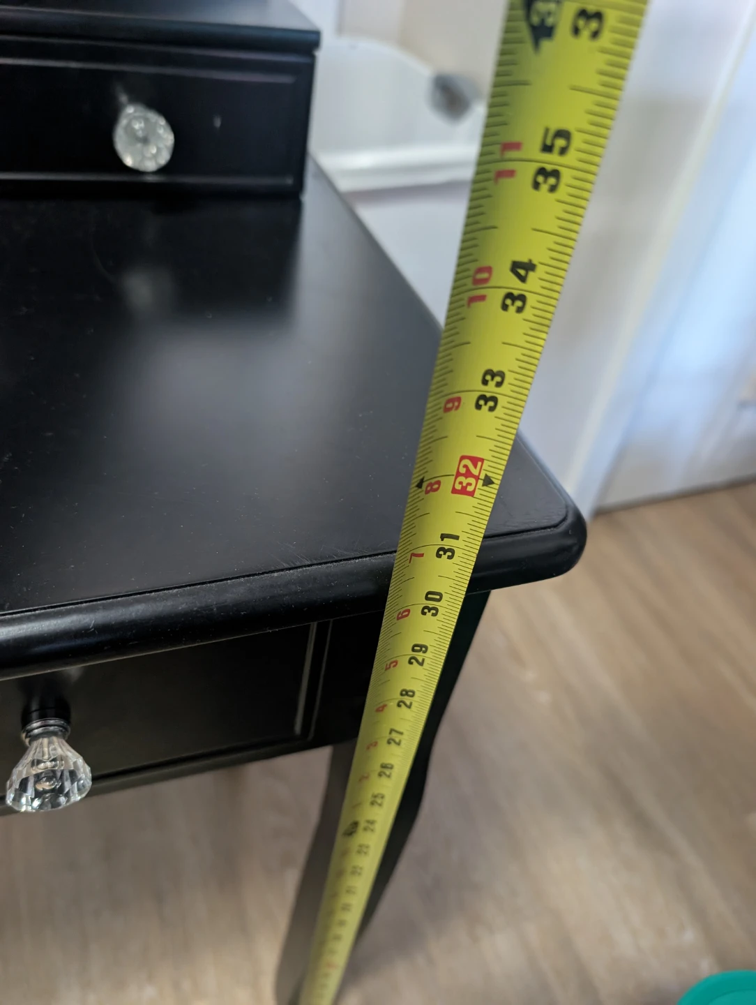 Black Vanity Table with Mirror and Drawers - photo 4