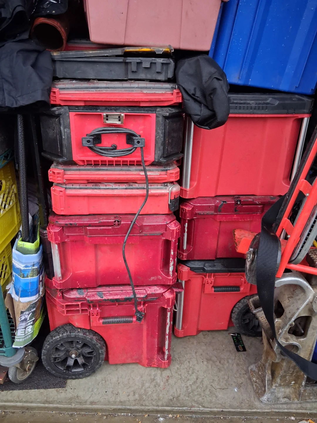 Red Tool Boxes with Wheels