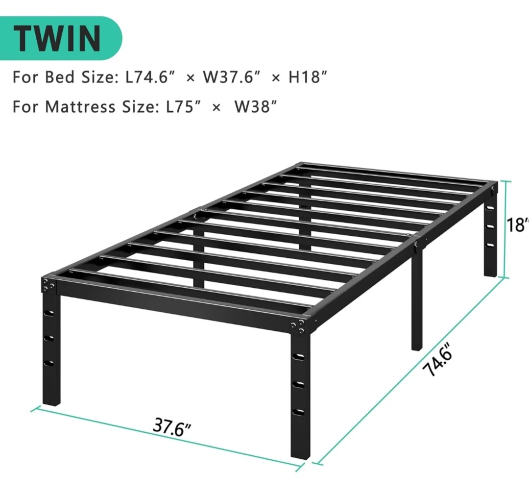 Twin Metal Bed Frame - photo 2