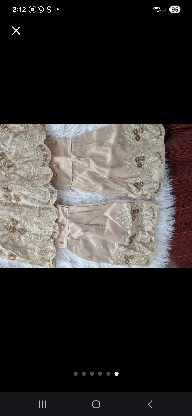 Kids Golden Embroidered Kurti with Pants and Dupatta - photo 2