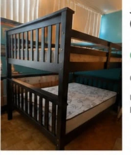 Dark Brown Wooden Bunk Bed - photo 3