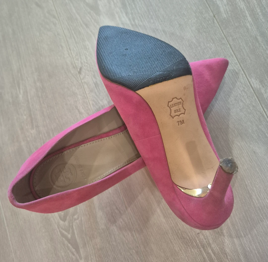 Tory Burch Pink Suede Heels - Size 7M - photo 5