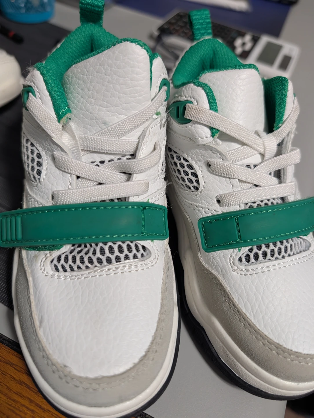 Kids White & Green Sneakers - photo 3