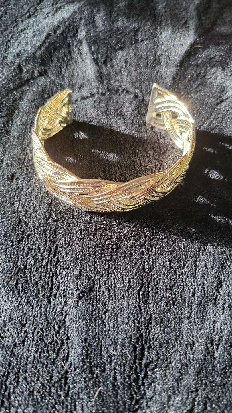 Gold Tone Braided Cuff Bracelet