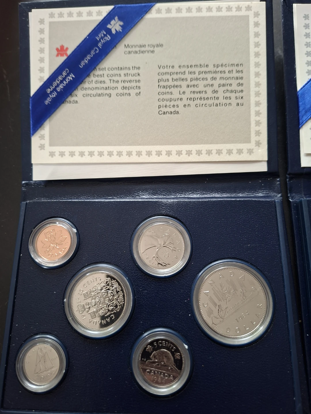 2 Royal Canadian Mint Coin Sets 1984 1985 - photo 2