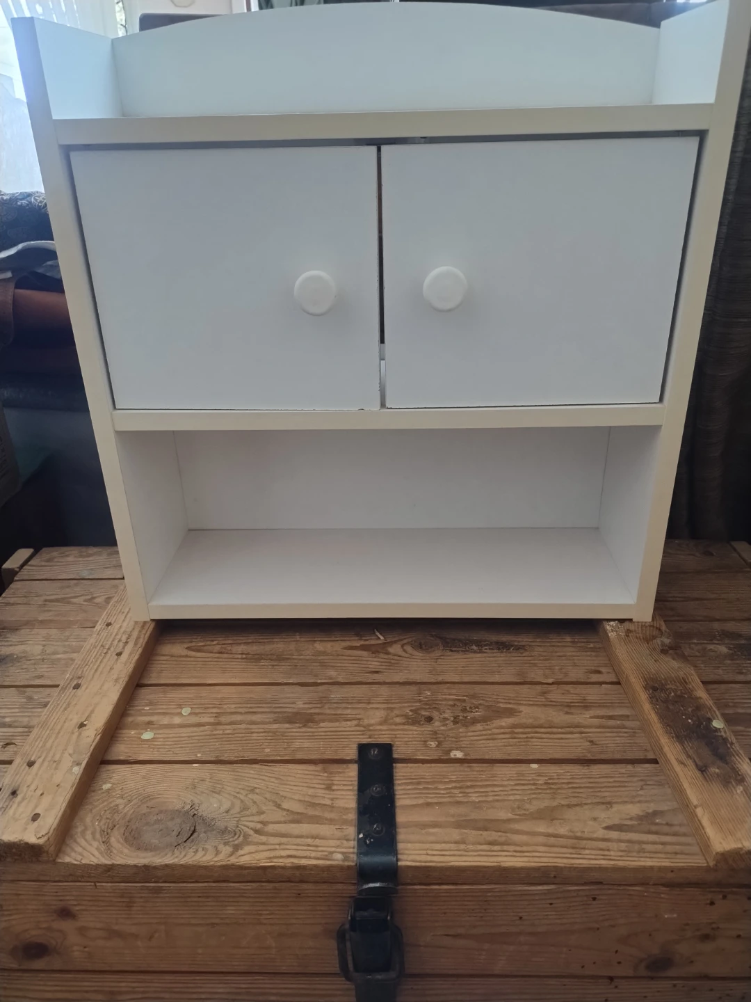 White Storage Shelf with Doors