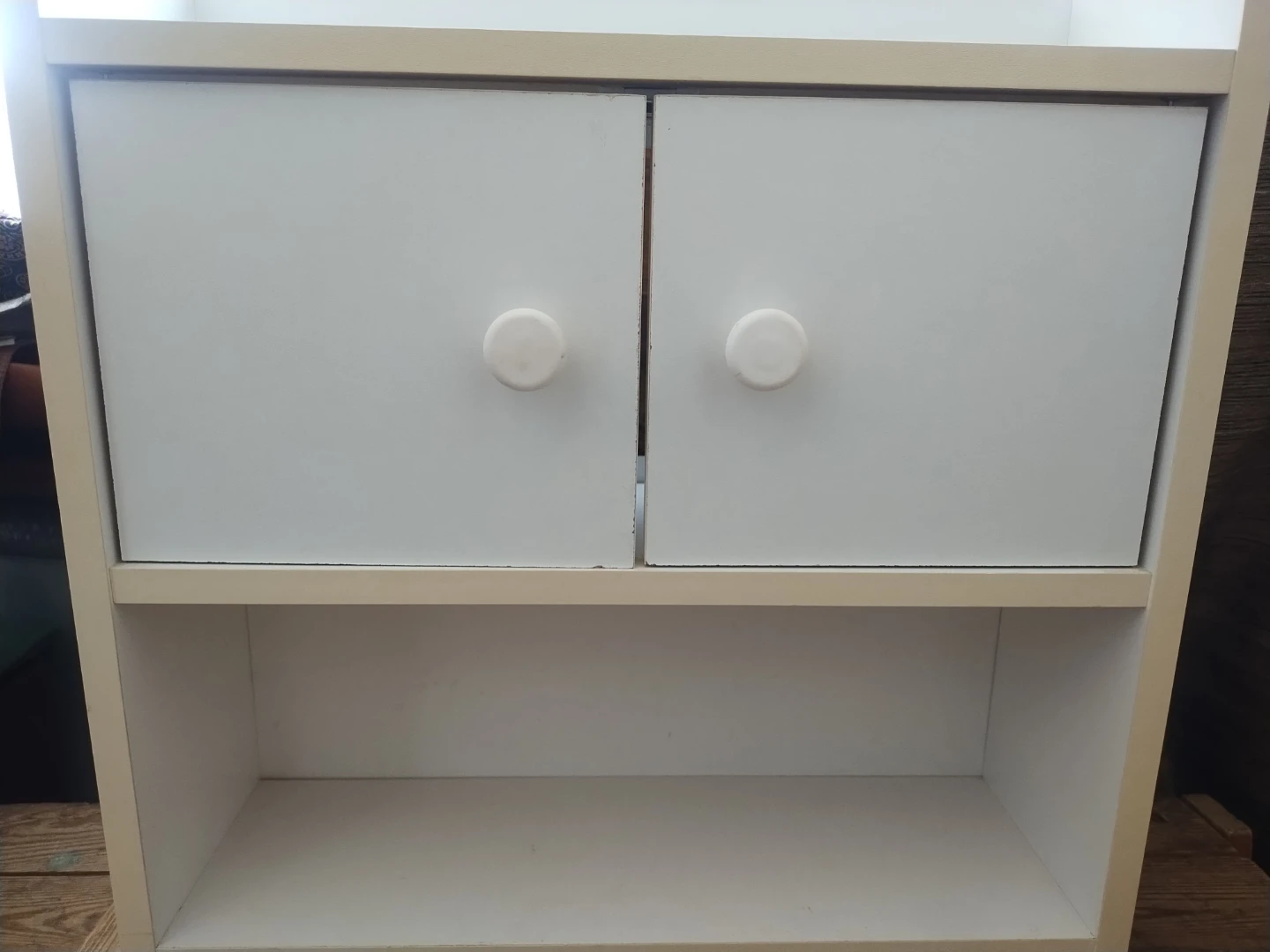 White Storage Shelf with Doors - photo 2