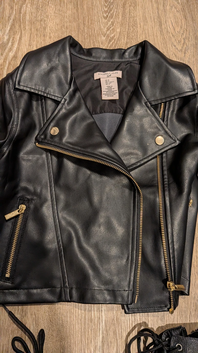 Sincerely Jules Girl Faux Leather Jacket & Boots Set ⚽ - photo 3