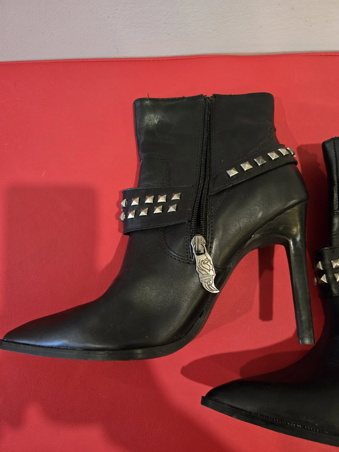 8.5 Harley Davidson Women's Black Studded Ankle Boots - photo 3