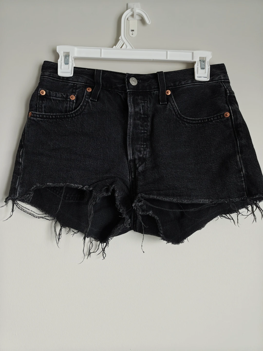 Levi's 501 Black Denim Cutoff Shorts