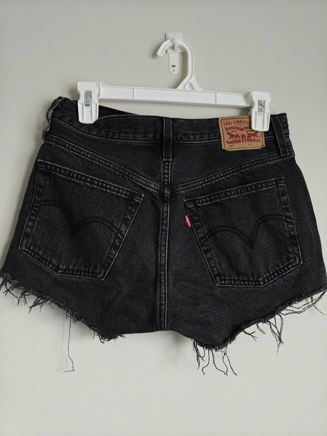 Levi's 501 Black Denim Cutoff Shorts - photo 2