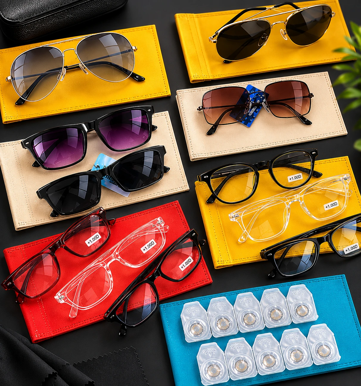 Assorted Reading Glasses and Sunglasses Set and Colored Lens