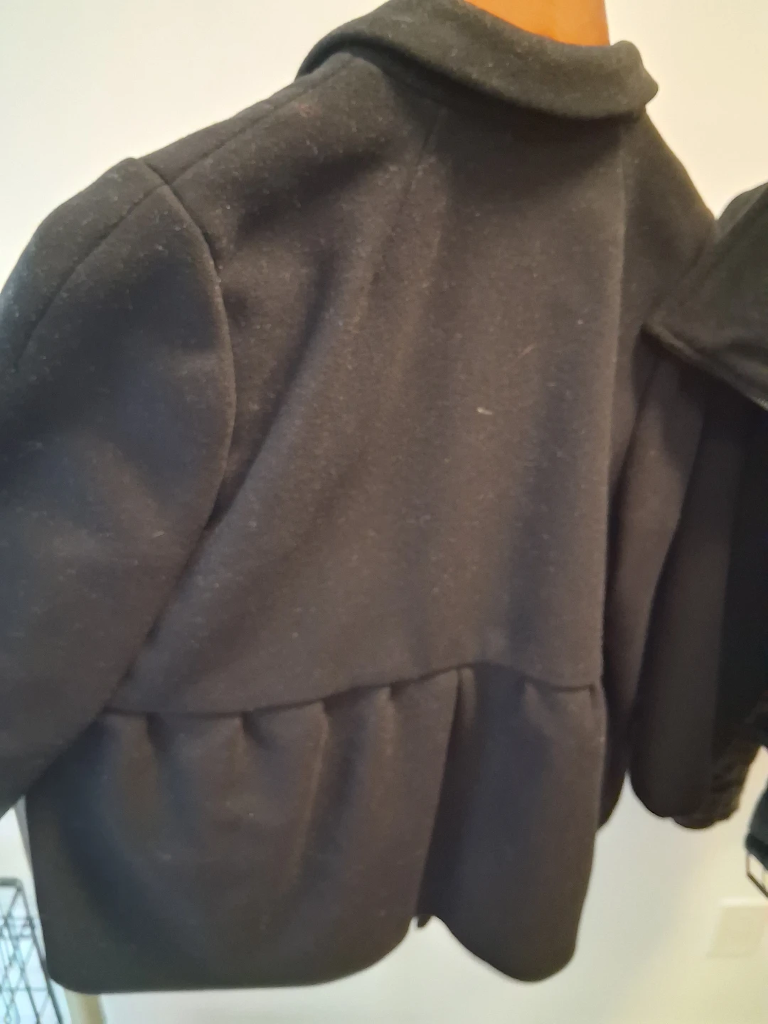 Wilfred Black Italian Wool Melton Coat with Cashmere - Medium - photo 3
