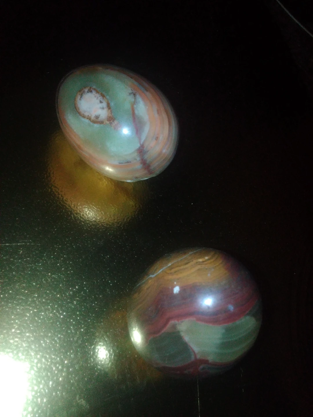 Polished marble Stone Egg and Sphere Set