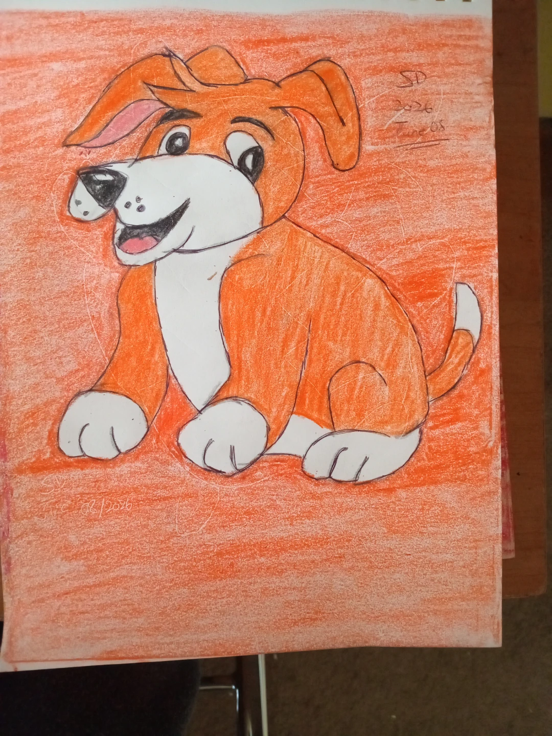 Orange Dog with Orange Background