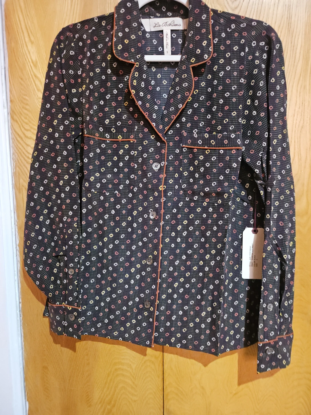 La Boheme "Shabori Dot Print"  Top - Size S