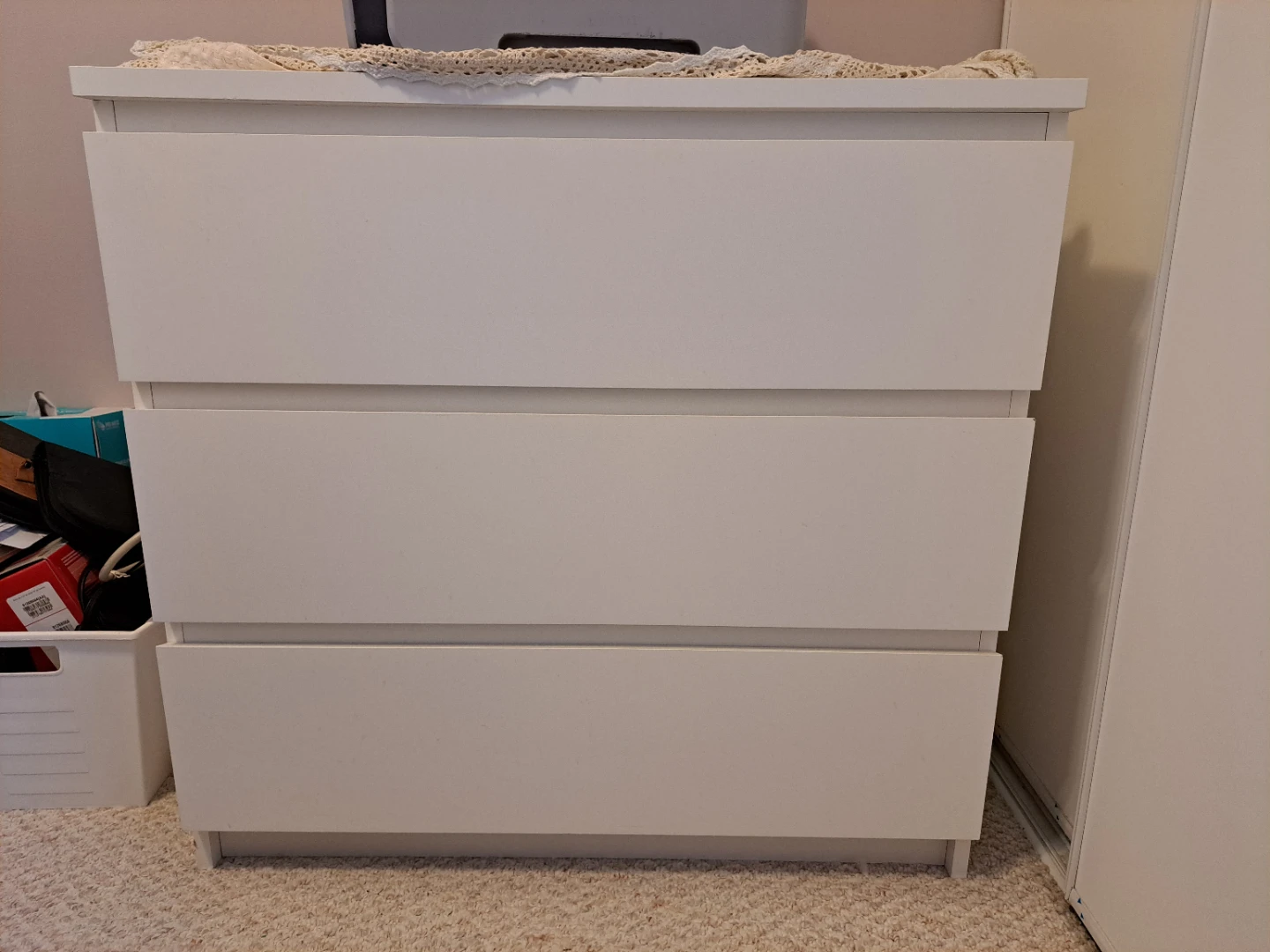 IKEA White 3-Drawer Dresser - photo 2